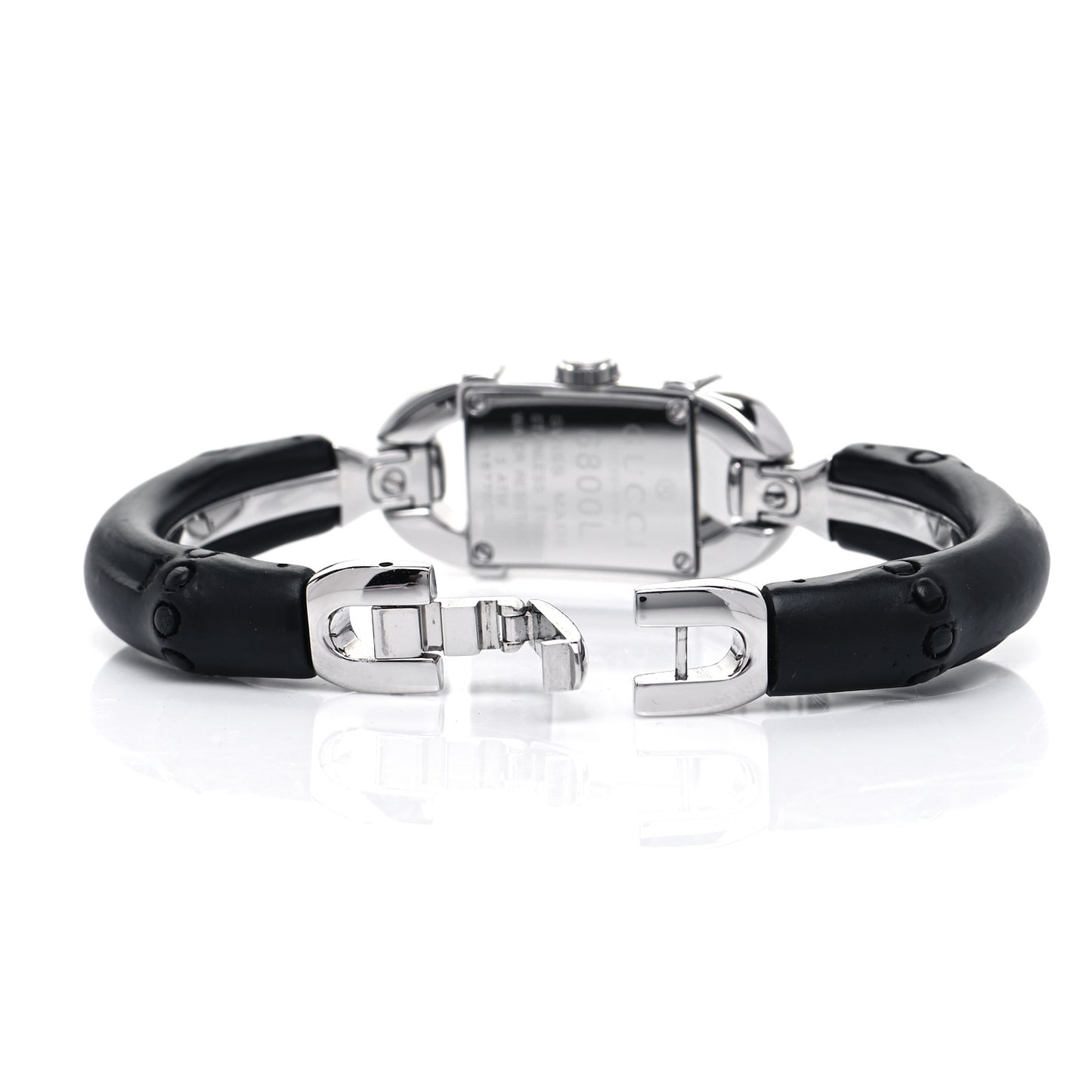 Stainless Steel Calfskin Diamond Pave 16mm 6800L Bamboo Quartz Watch