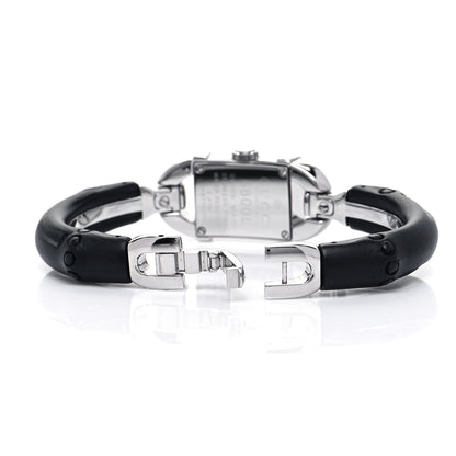 Gucci Stainless Steel Calfskin Diamond Pave 16mm 6800L Bamboo Quartz Watch 5 of 6