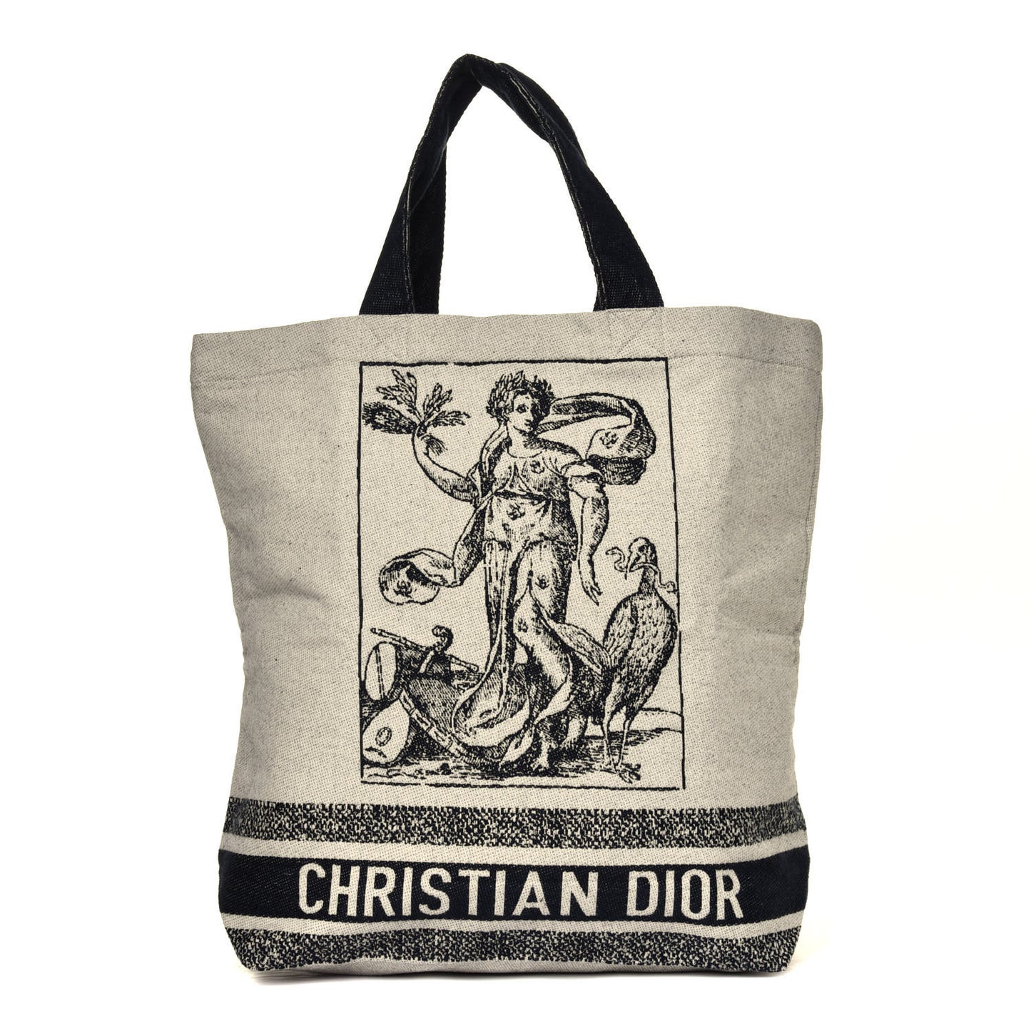 Canvas Print Cruise Tote Ivory Black