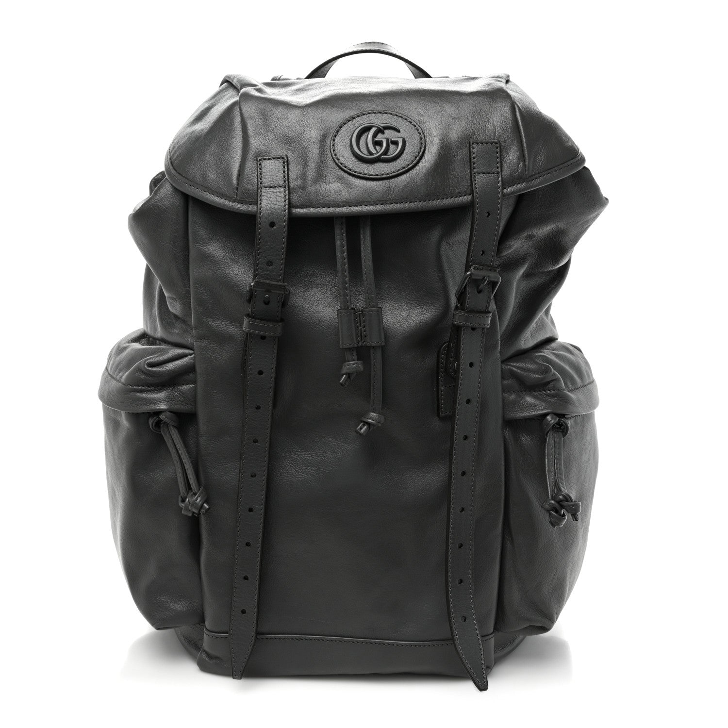 Gucci Calfskin Monochrome Double G Backpack Grey 1 of 10