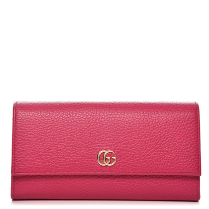Gucci Dollar Calfskin GG Marmont Continental Wallet Box Pink 1 of 7