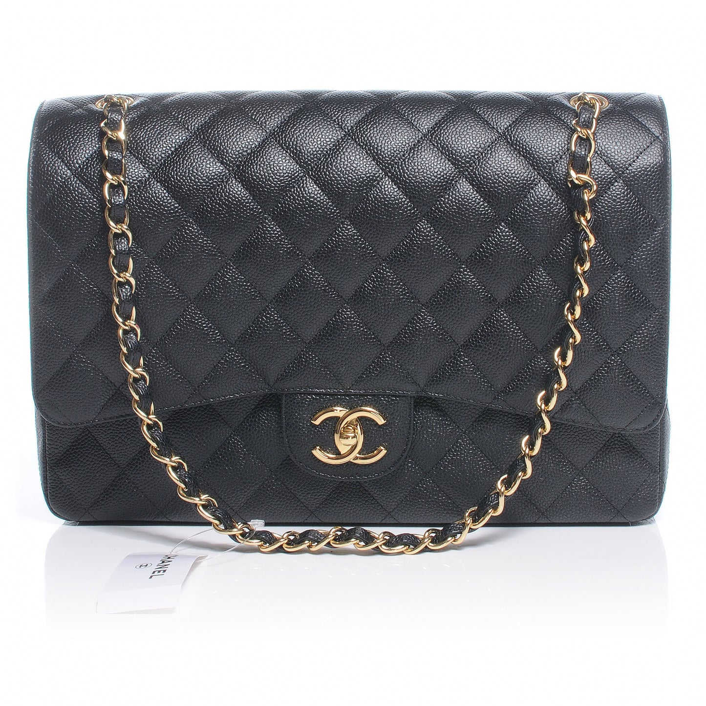Caviar Quilted Maxi Double Flap Black