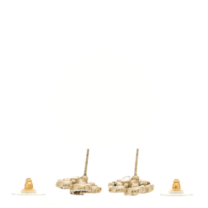 Chanel Crystal CC Camellia Earrings Black Gold 4 of 5