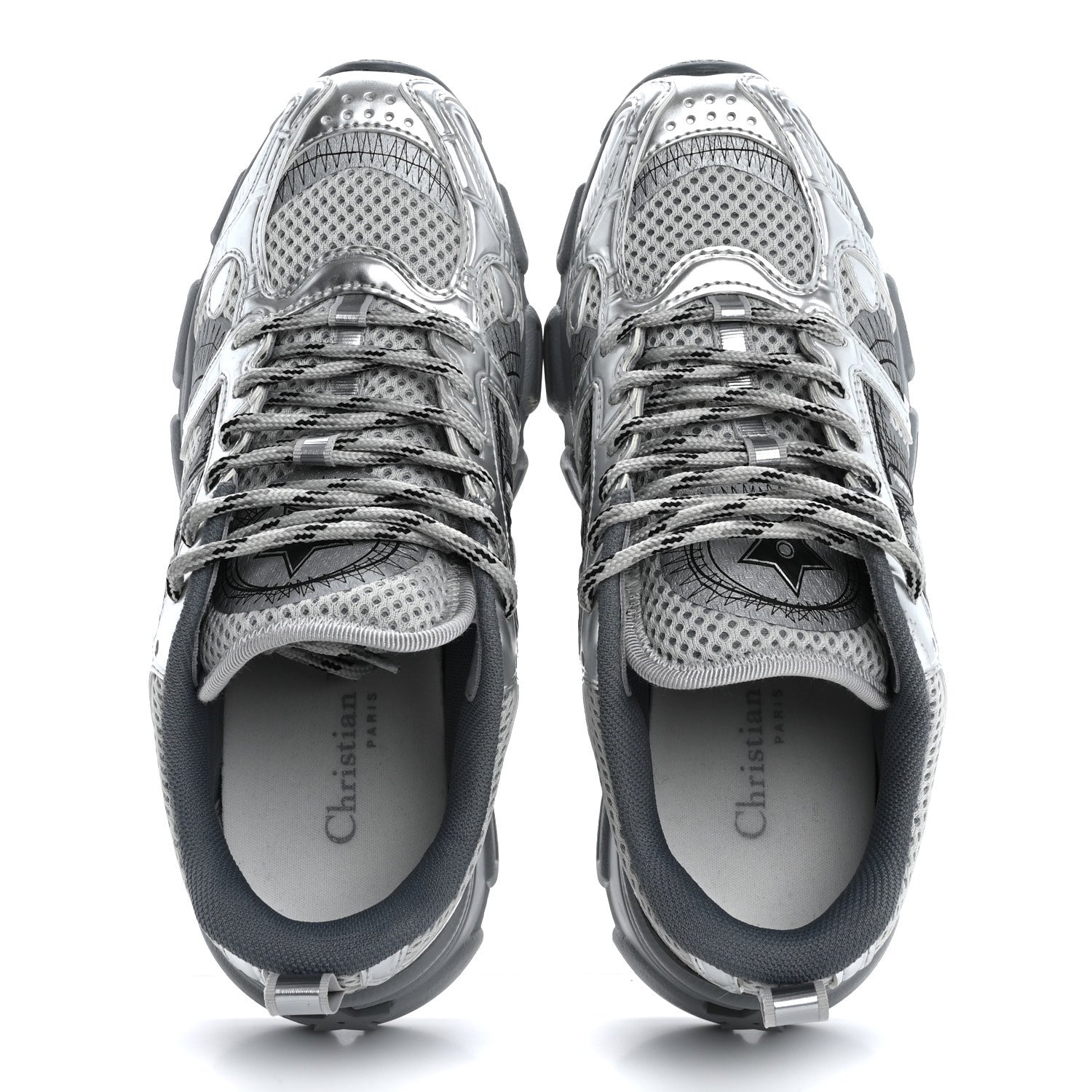 Christian Dior Technical Mesh Dior Chrono Sneakers 36.5 Silver 2 of 10
