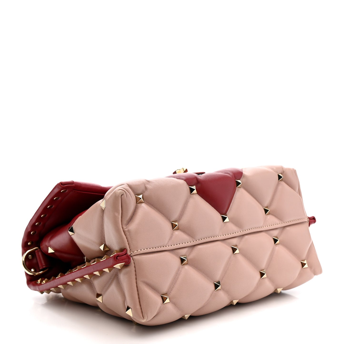 Nappa Medium Candystud Top Handle Bag Poudre Rubino