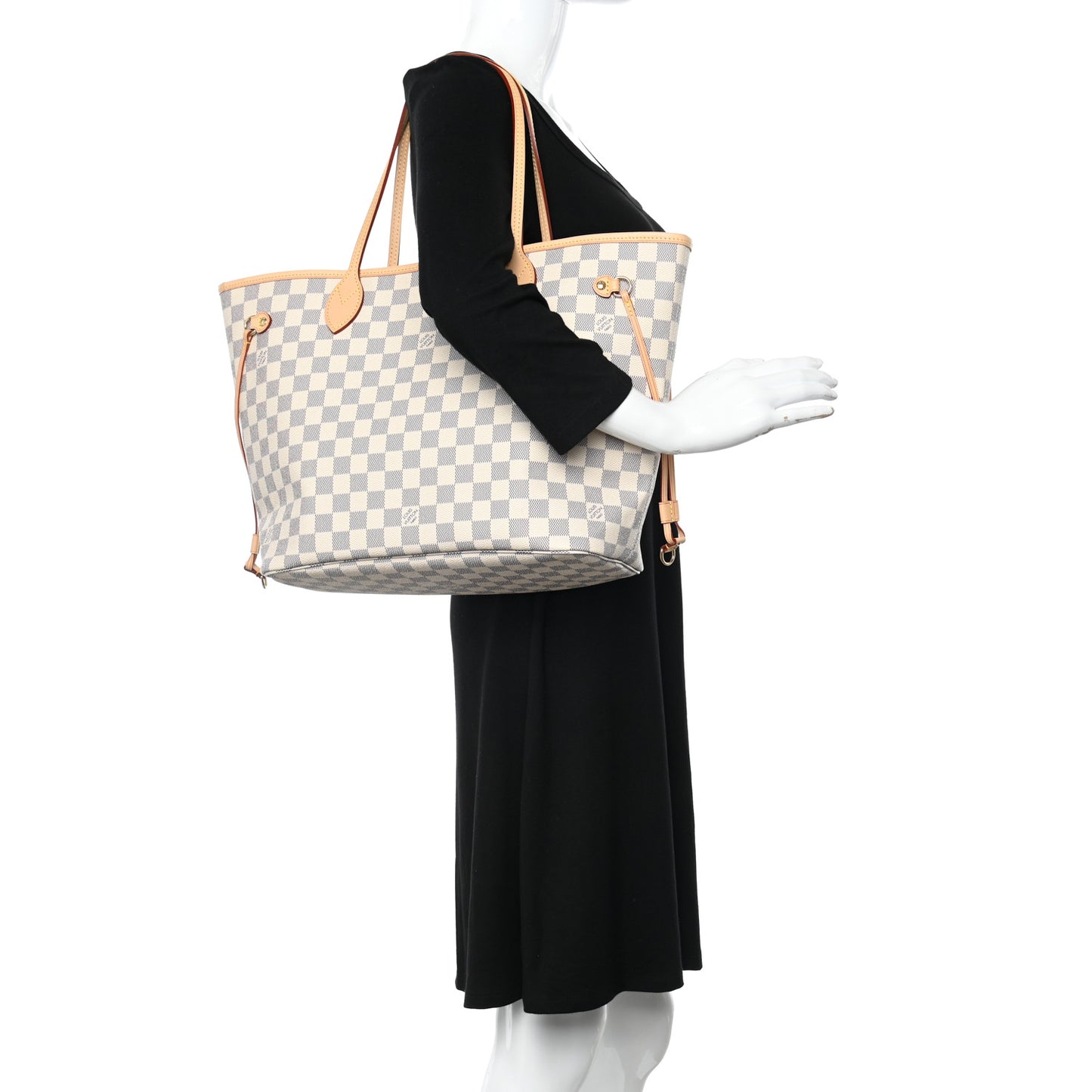 Damier Azur Neo Neverfull MM Rose Ballerine