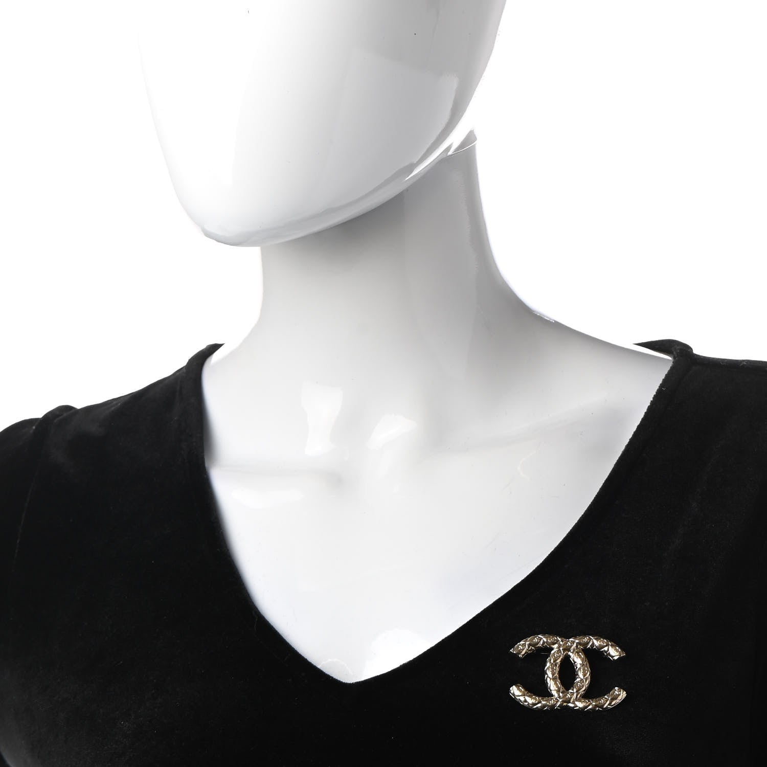 Chanel Metal CC Diamond Quilted Brooch Light Gold 2 of 5