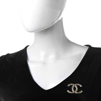 Chanel Metal CC Diamond Quilted Brooch Light Gold 2 of 5