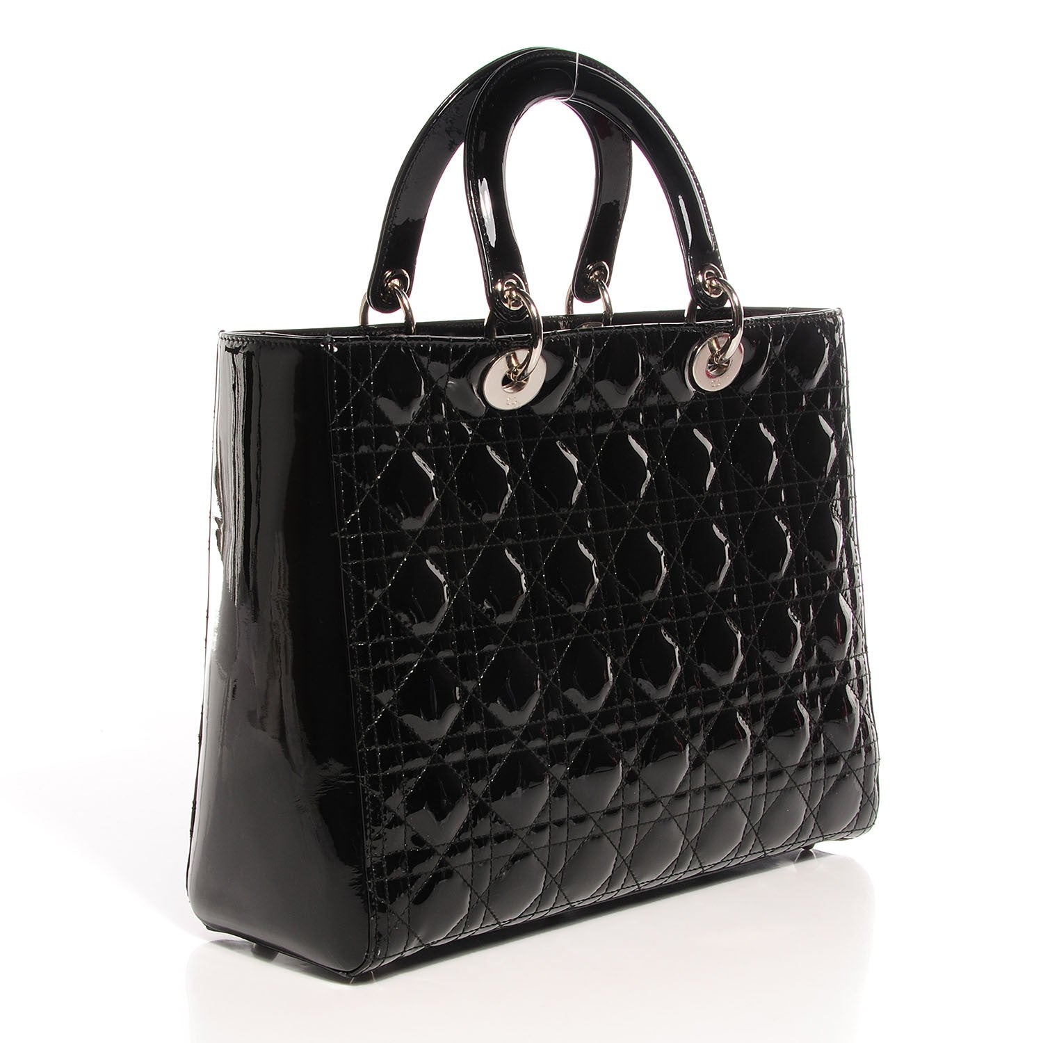 Christian Dior Patent Cannage Large Lady Dior Black 3 of 7