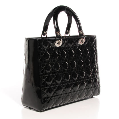 Christian Dior Patent Cannage Large Lady Dior Black 3 of 7