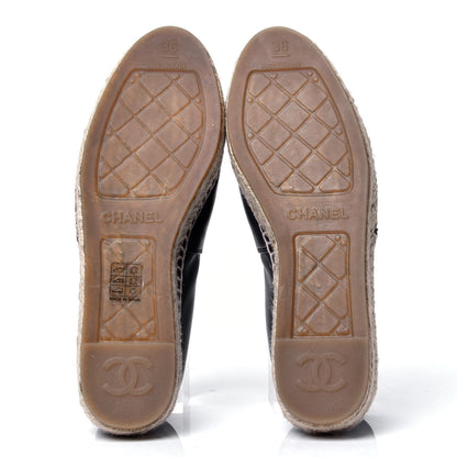 Chanel Lambskin CC Espadrilles 36 Black 5 of 6