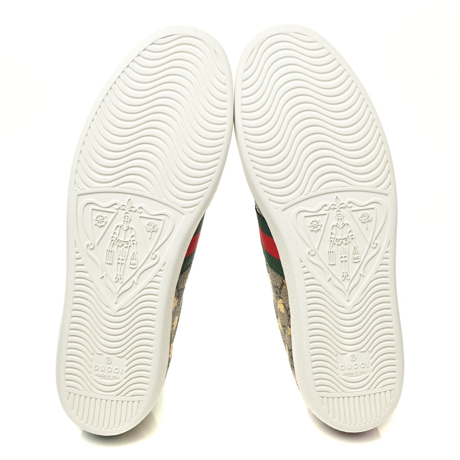 Gucci GG Supreme Monogram Bees Web Womens Ace Sneakers 41 Beige Oro Green Red 6 of 9