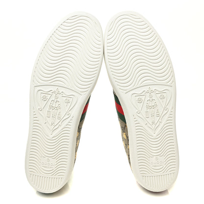 Gucci GG Supreme Monogram Bees Web Womens Ace Sneakers 41 Beige Oro Green Red 6 of 9