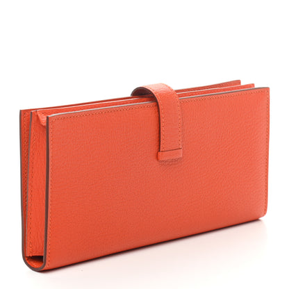 Hermes Chevre Mysore Bearn Gusset Wallet Orange 2 of 7