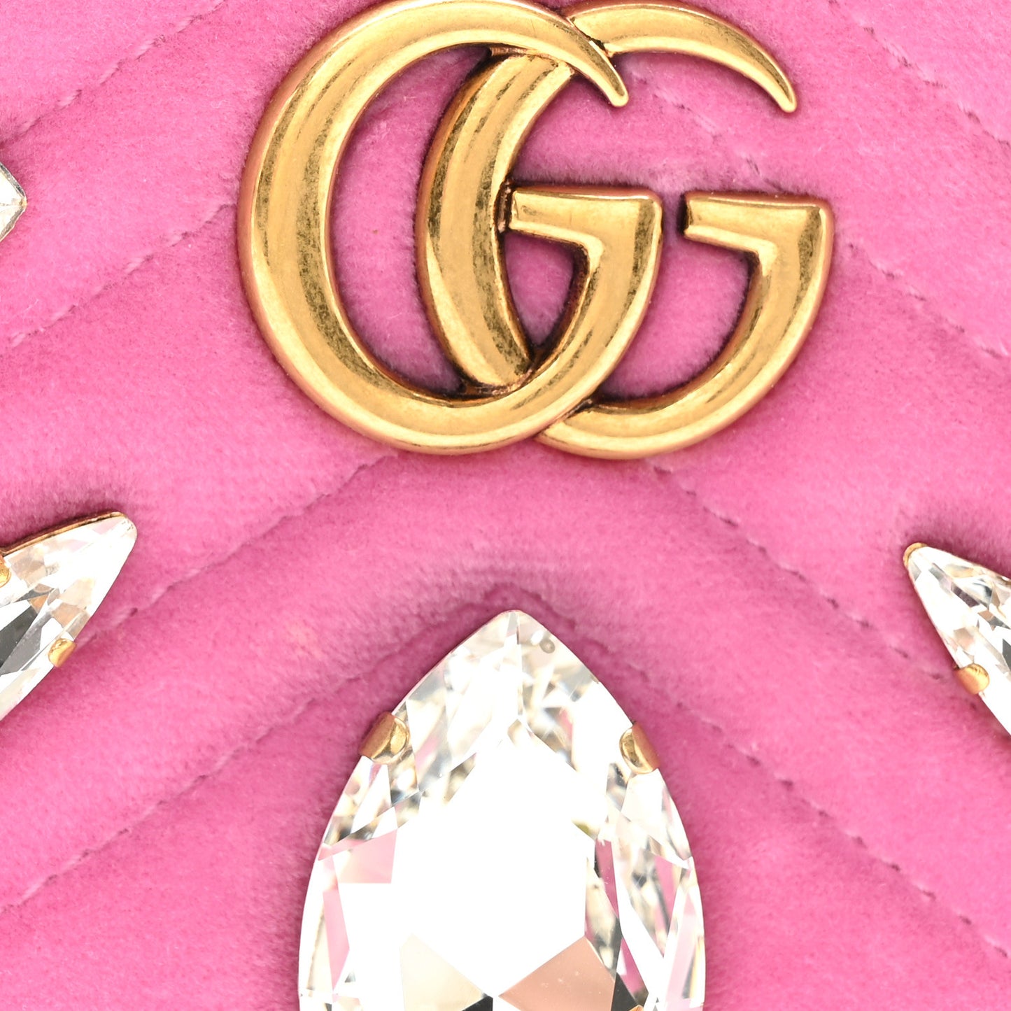 Velvet Matelasse Marquise Crystals GG Marmont Belt Bag 85 34 Malva