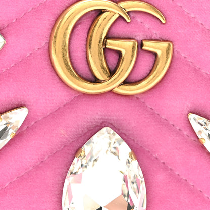 Gucci Velvet Matelasse Marquise Crystals GG Marmont Belt Bag 85 34 Malva 8 of 10