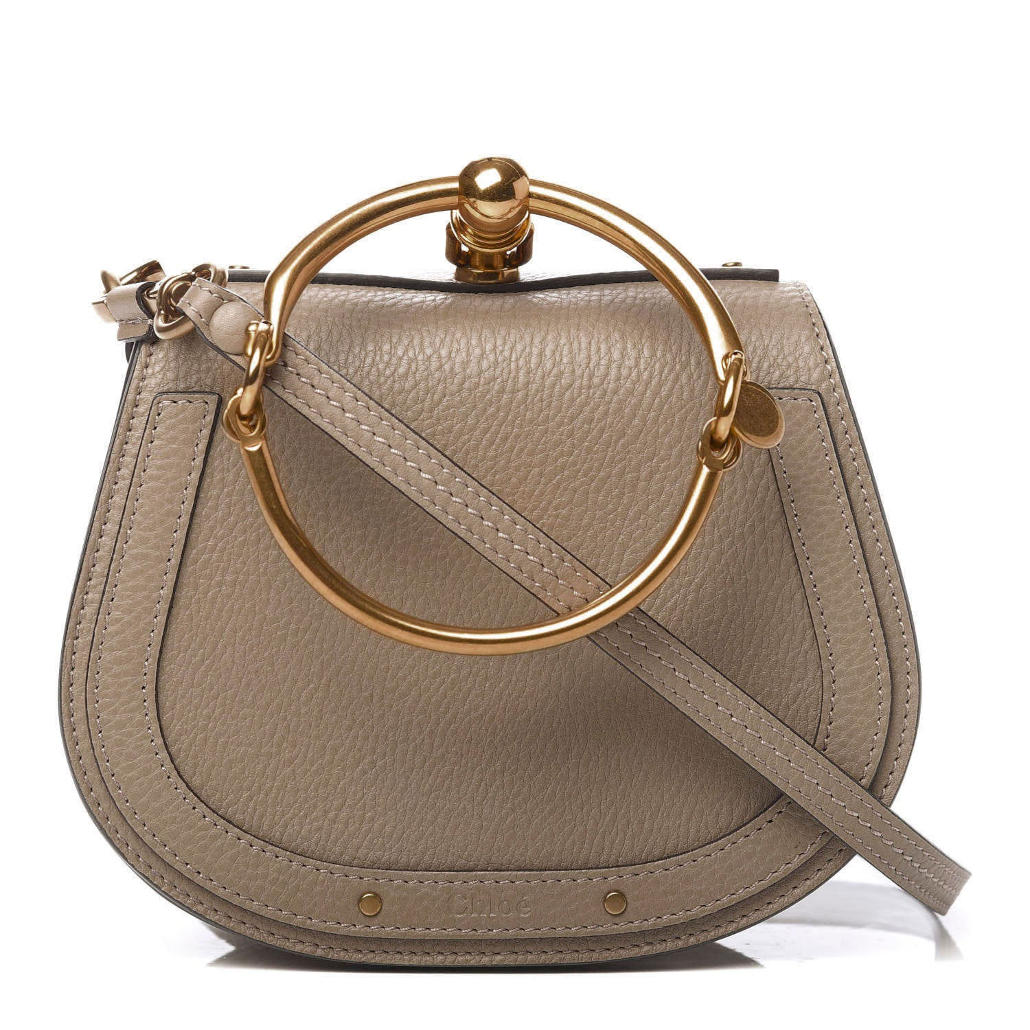 Chloe Calfskin Suede Small Nile Bracelet Bag Motty Grey 1 of 10