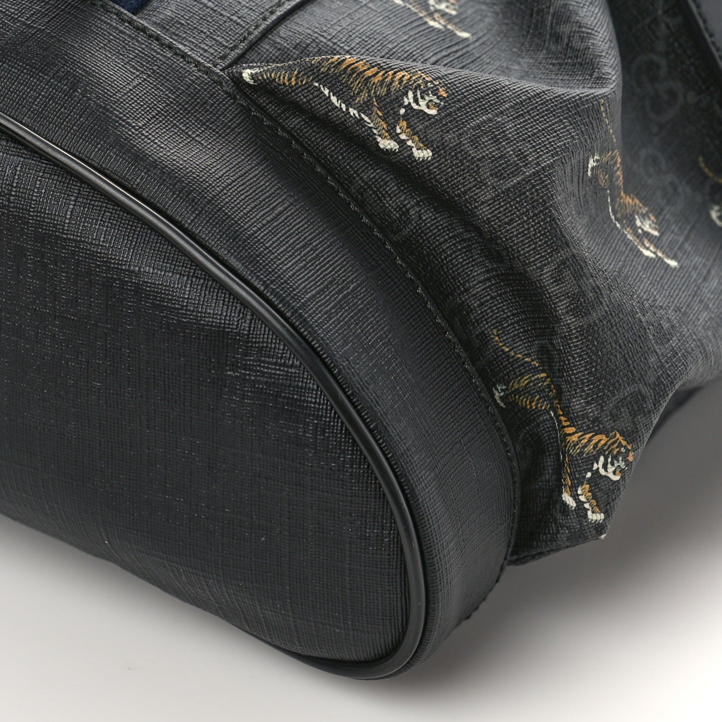 GG Supreme Monogram Tigers Double Buckle Backpack Black Multicolor