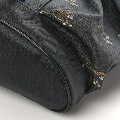 Gucci GG Supreme Monogram Tigers Double Buckle Backpack Black Multicolor 9 of 9