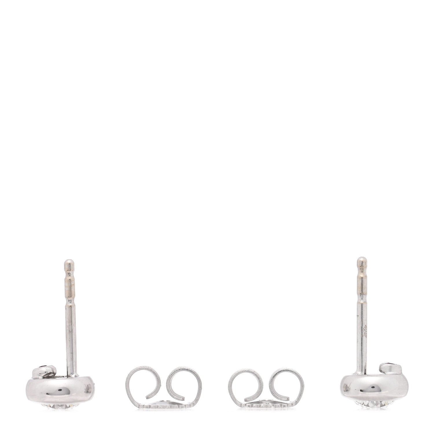 Roberto Coin 18K White Gold Diamond .46ctw Bezel Stud Earrings 3 of 4