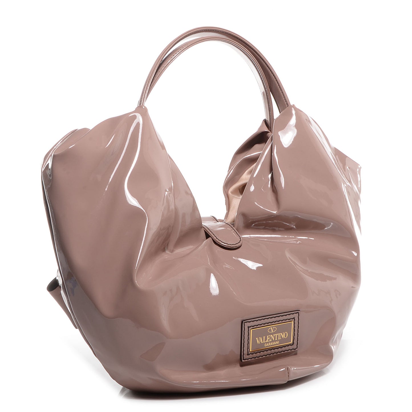 Patent Lacca 360 Bow Hobo Blush