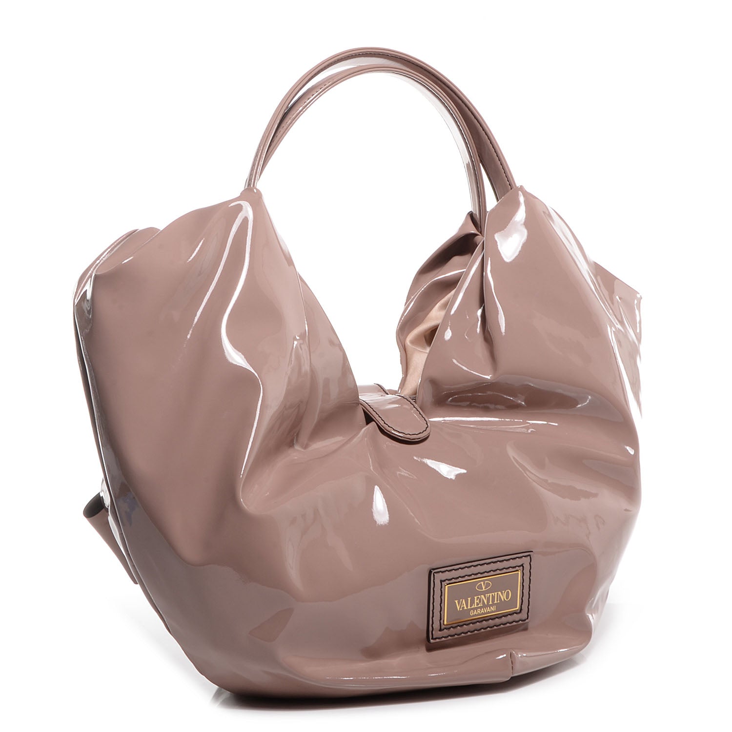 Valentino Garavani Patent Lacca 360 Bow Hobo Blush 3 of 8