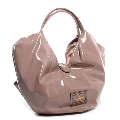 Valentino Garavani Patent Lacca 360 Bow Hobo Blush 3 of 8
