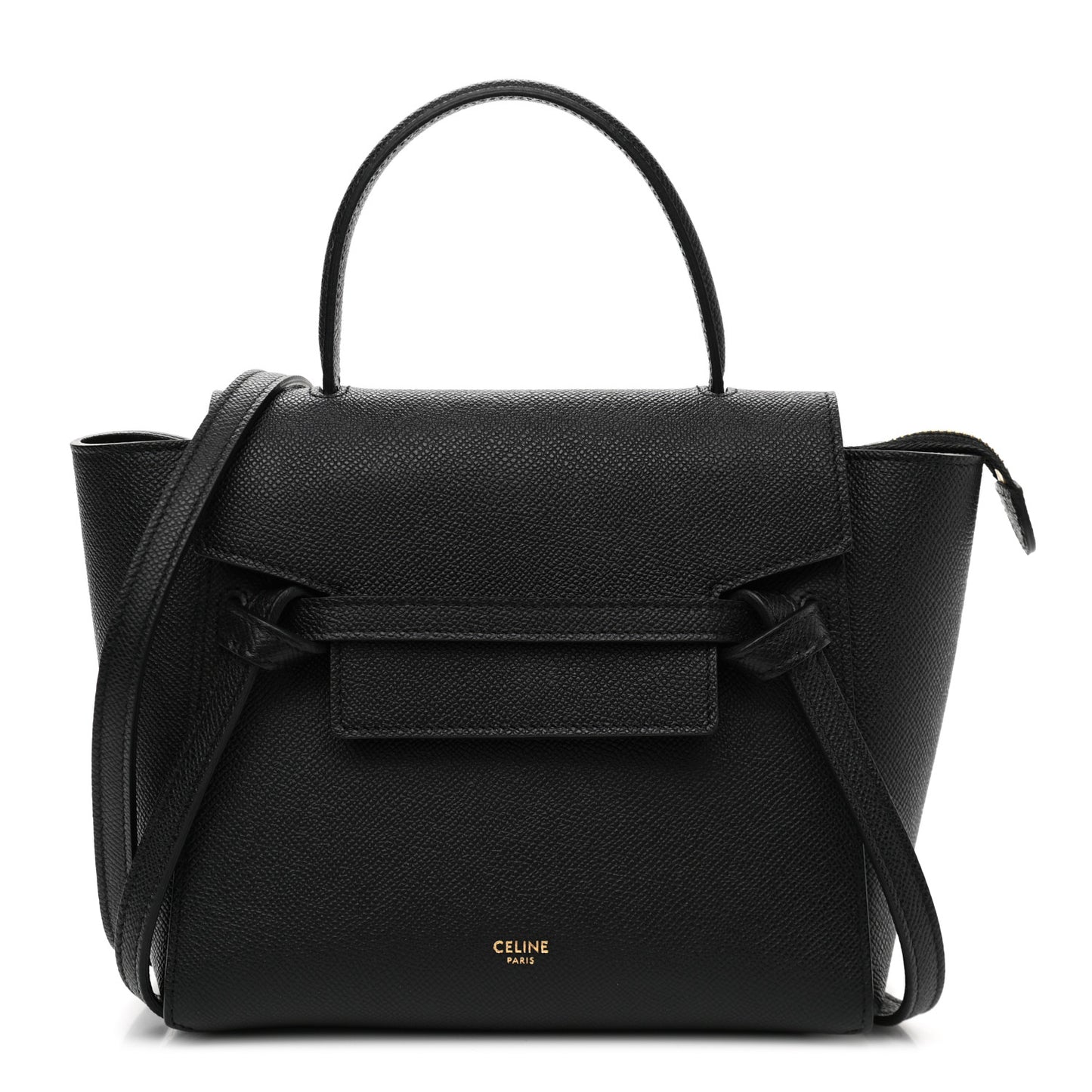 Grained Calfskin Nano Belt Bag Black
