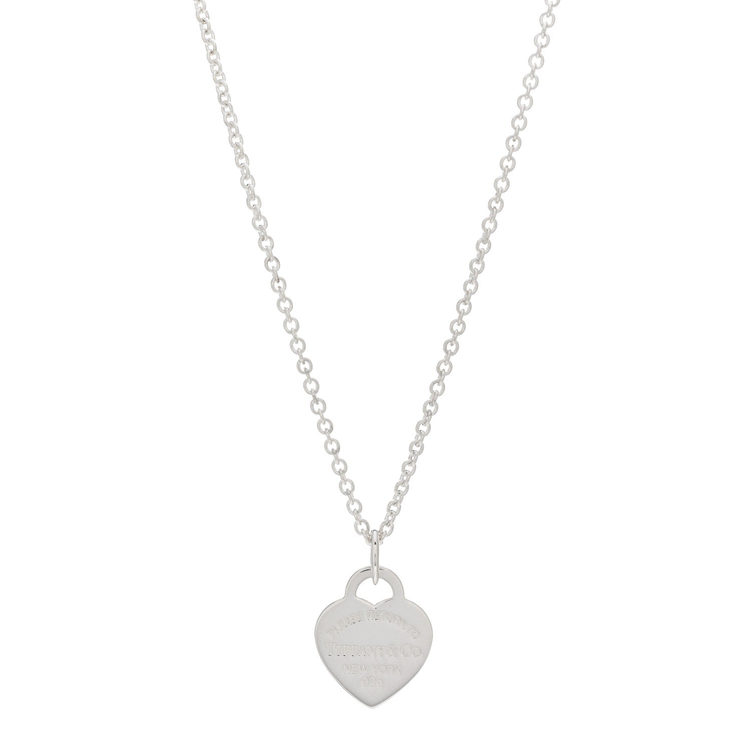 Tiffany Sterling Silver Medium Return To Tiffany Heart Pendant Necklace 1 of 4