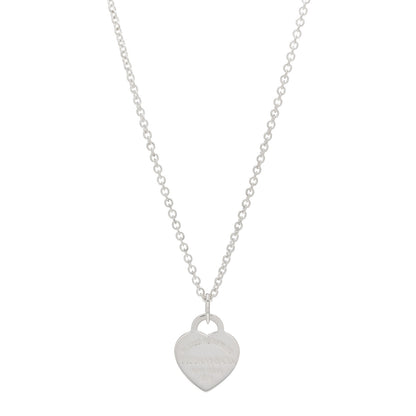 Tiffany Sterling Silver Medium Return To Tiffany Heart Pendant Necklace 1 of 4