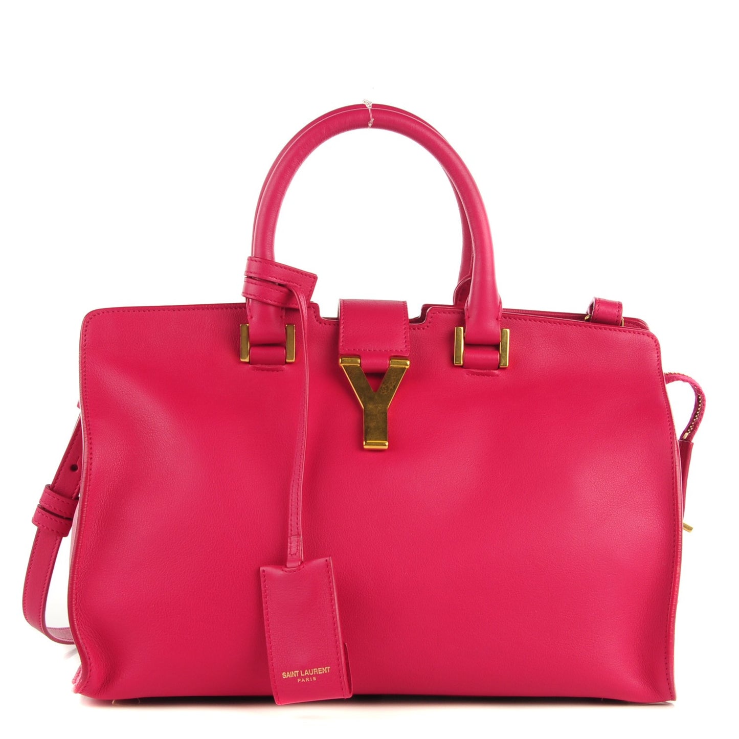 Calfskin Small Classic Y Cabas Fuchsia