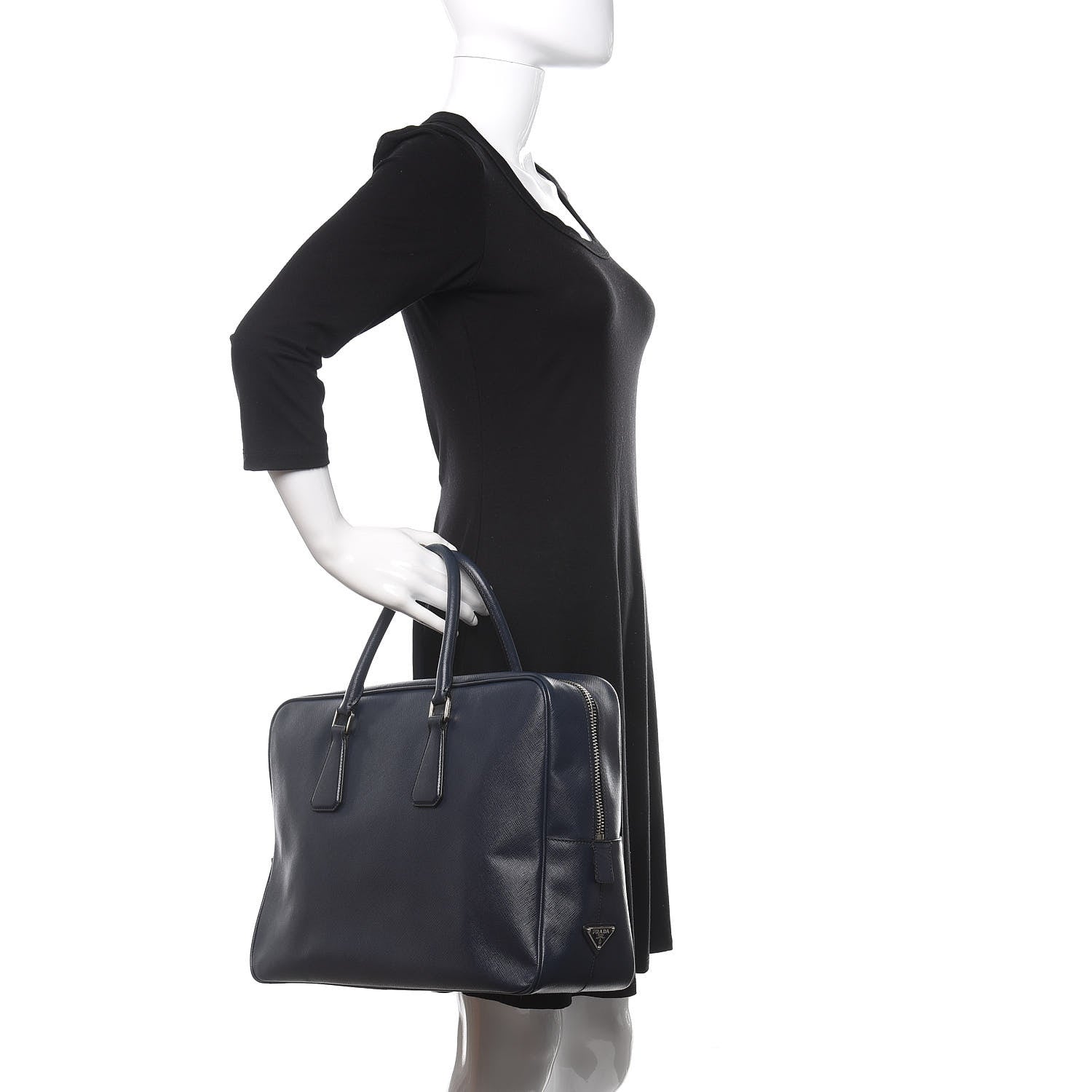 Prada Saffiano Travel Briefcase Baltico 2 of 15