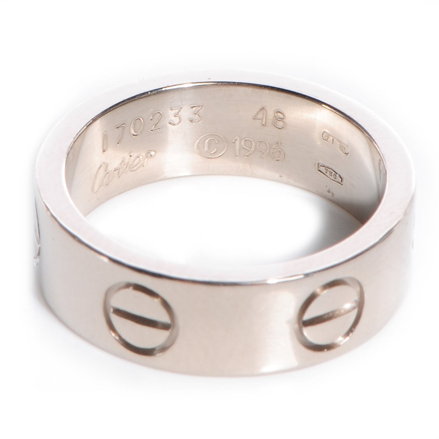 18K White Gold 5.5mm LOVE Ring 48 4.5