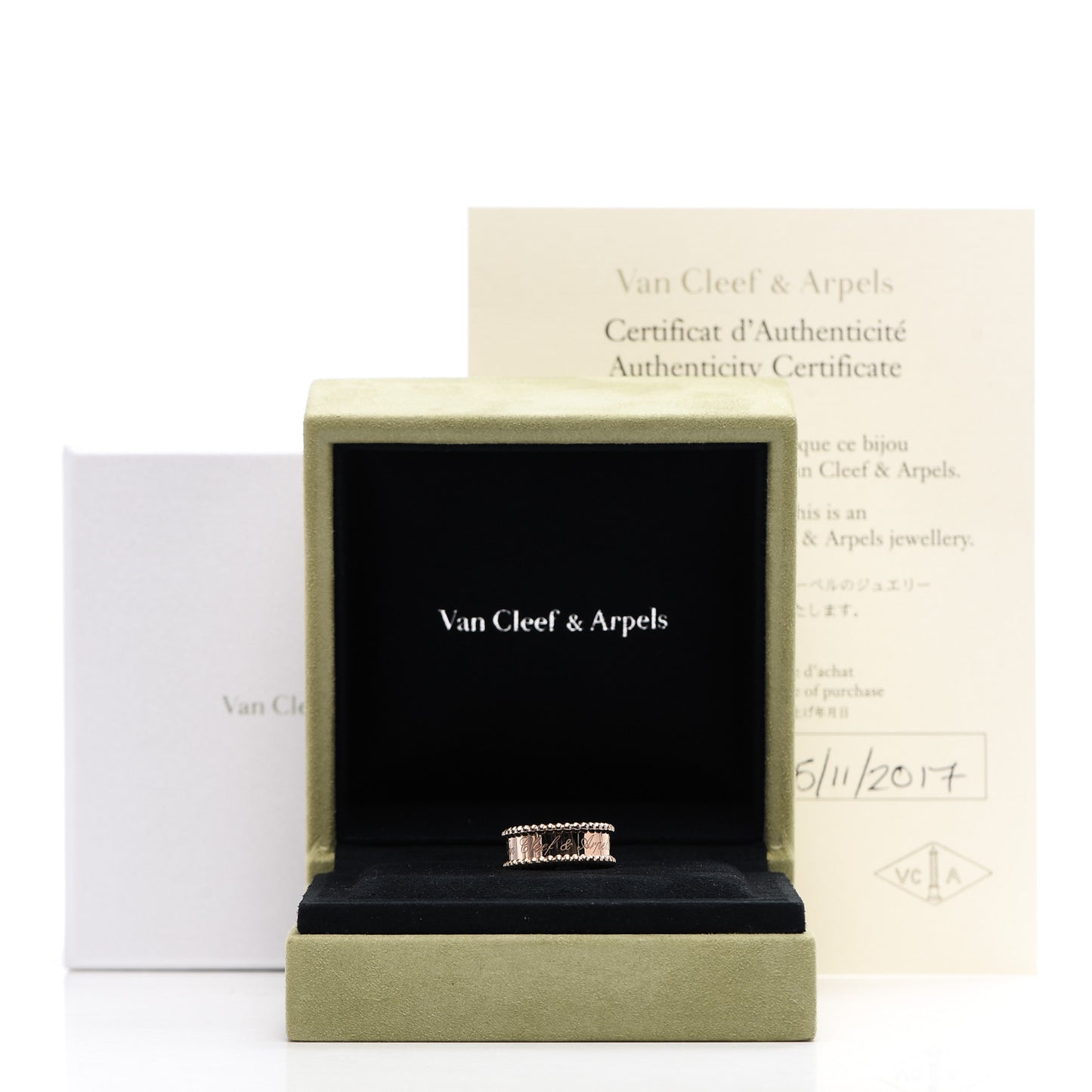 18K Rose Gold Perlee Signature Ring 49 4.75
