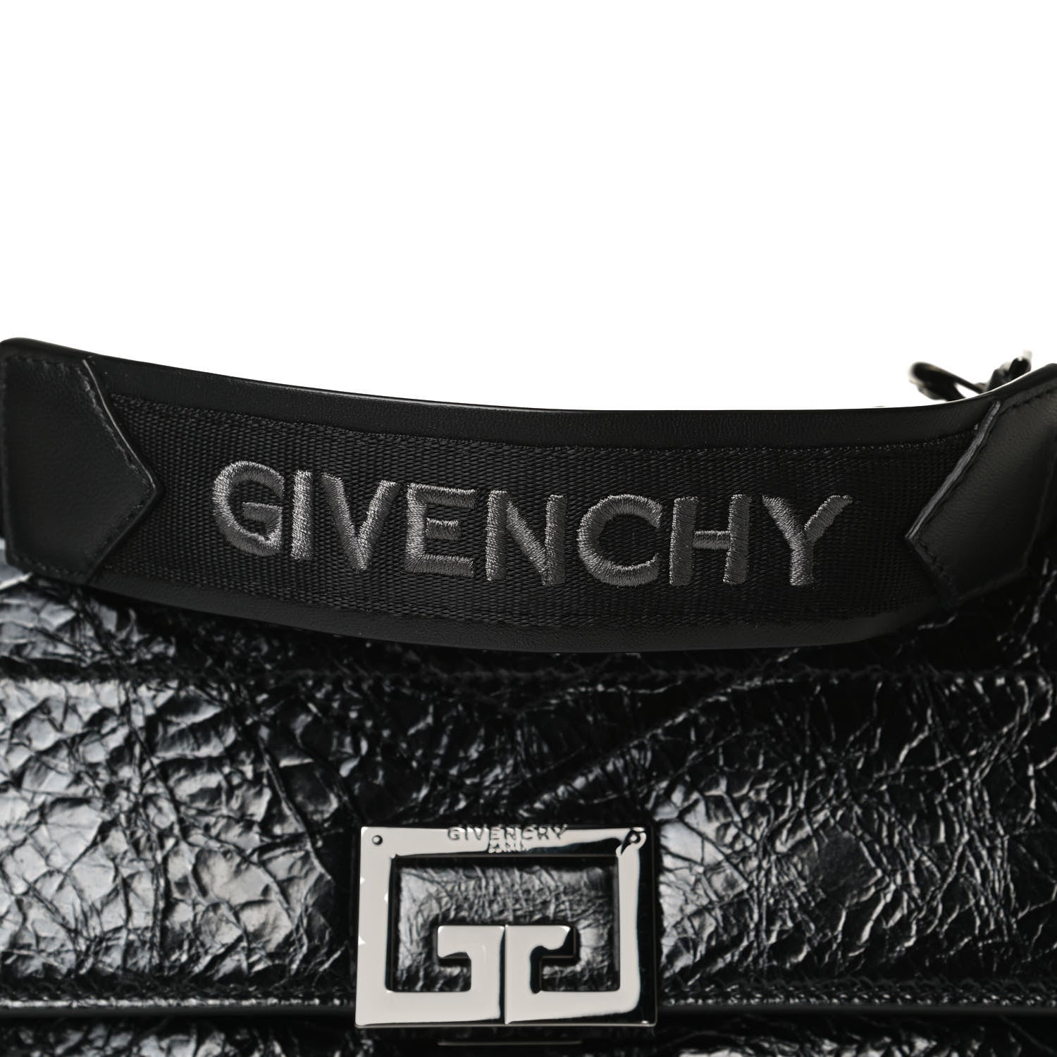 Givenchy Creased Patent Calfskin Medium ID Flap Black 7 of 10