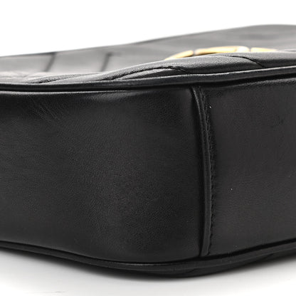Chanel Lambskin Chevron Quilted Pyramid CC Camera Case Black 9 of 11
