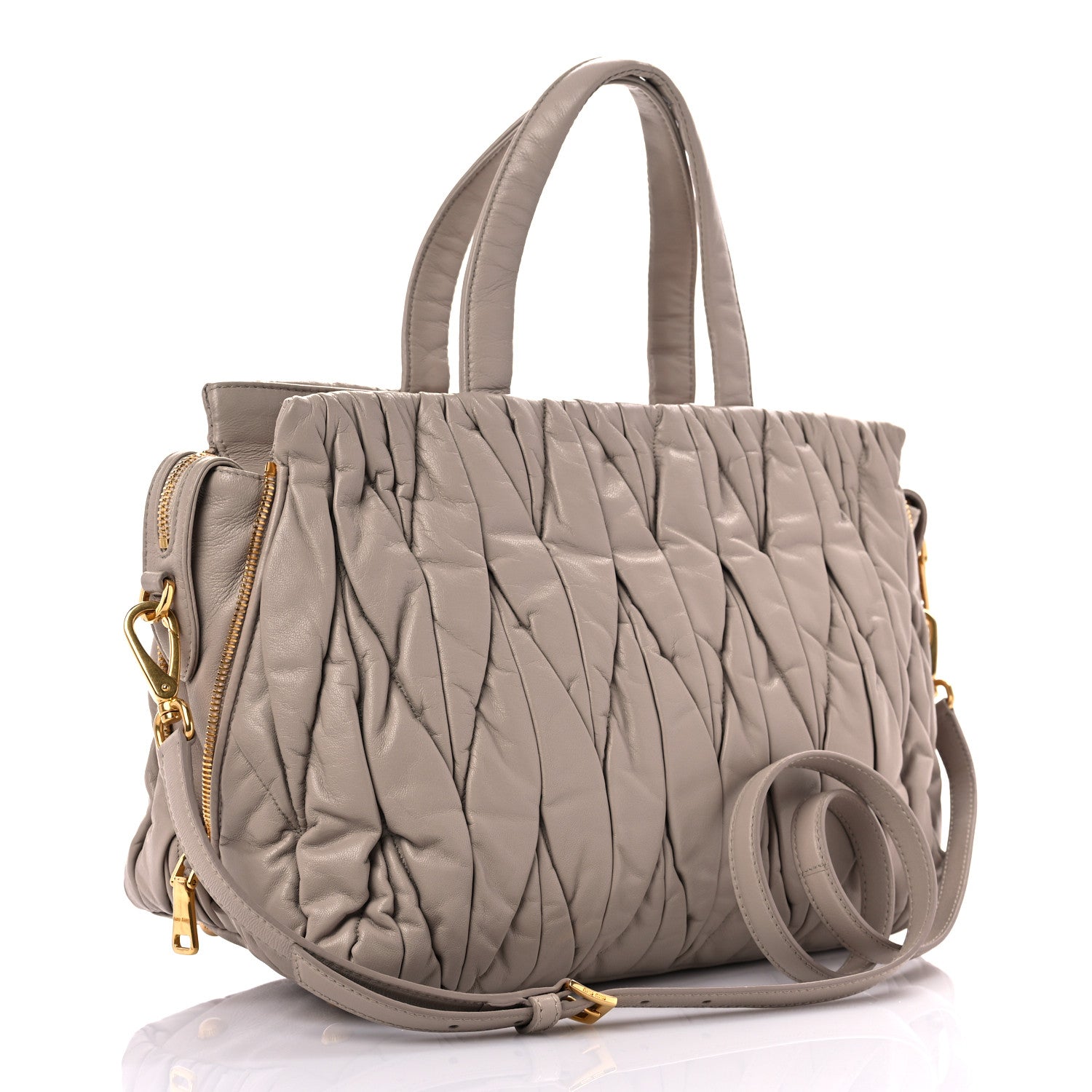 Miu Miu Nappa Matelasse Bauletto Top Handle Seta 2 of 13