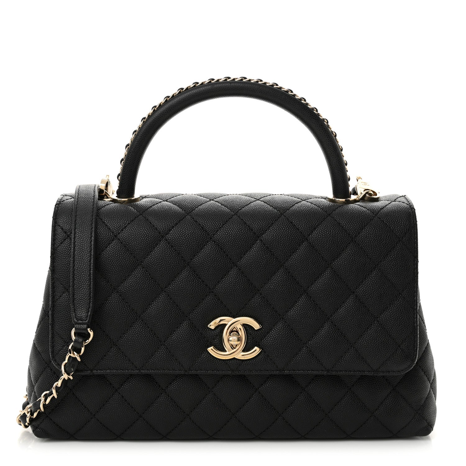 Chanel Caviar Quilted Small Coco Chain Handle Flap Black 1 of 11