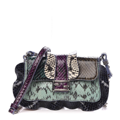 Fendi Elaphe Waves Micro Baguette Green Teal Blue Purple 1 of 7
