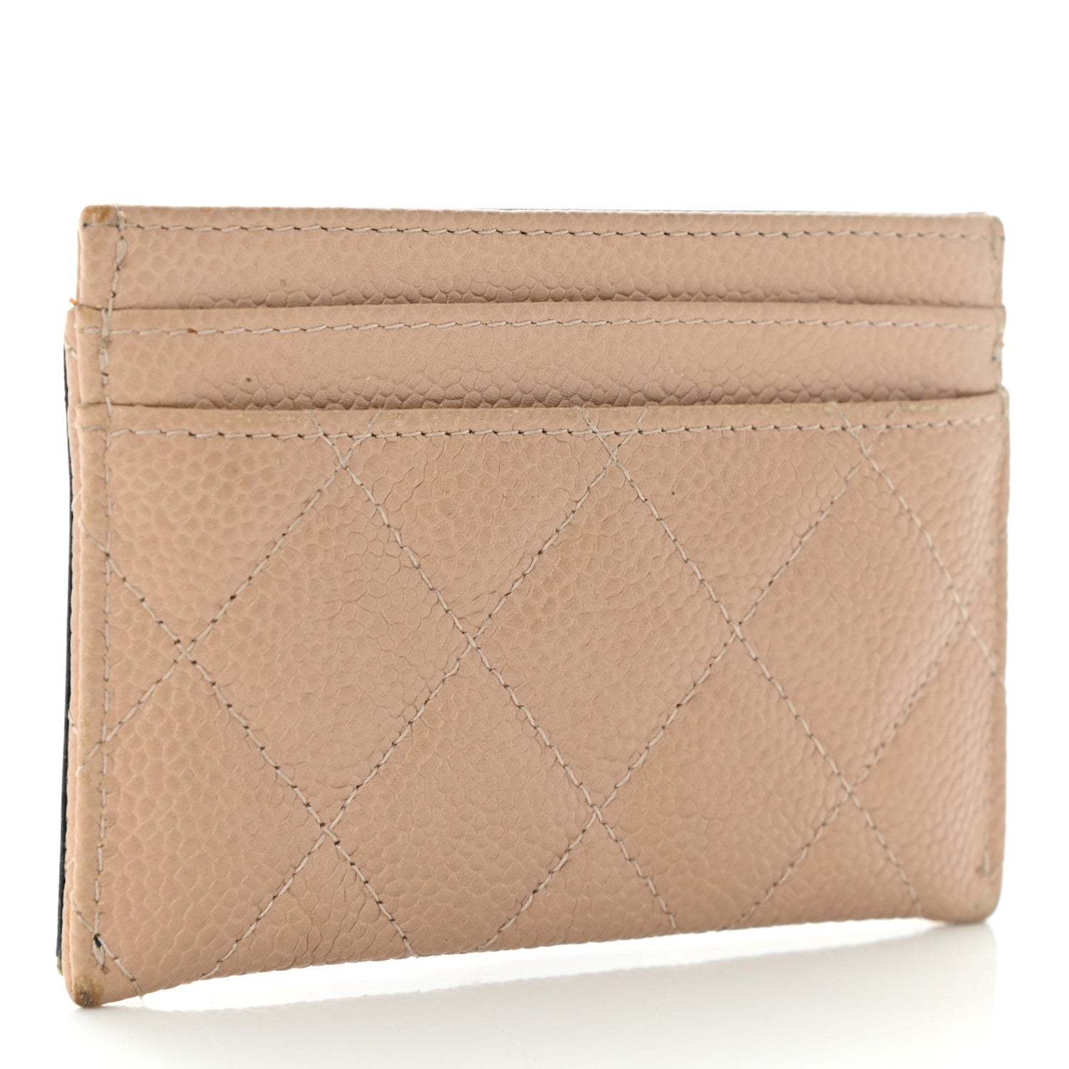 Chanel Caviar Quilted Filigree Card Holder Beige Black 3 of 8