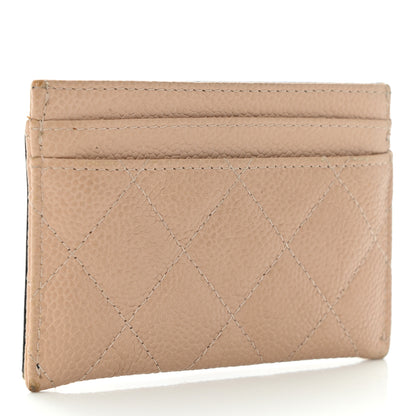 Chanel Caviar Quilted Filigree Card Holder Beige Black 3 of 8