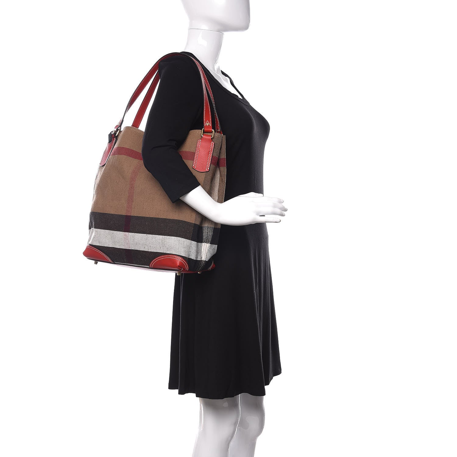 Burberry Canvas Mega Check Medium Maidstone Cadmium Red 2 of 11