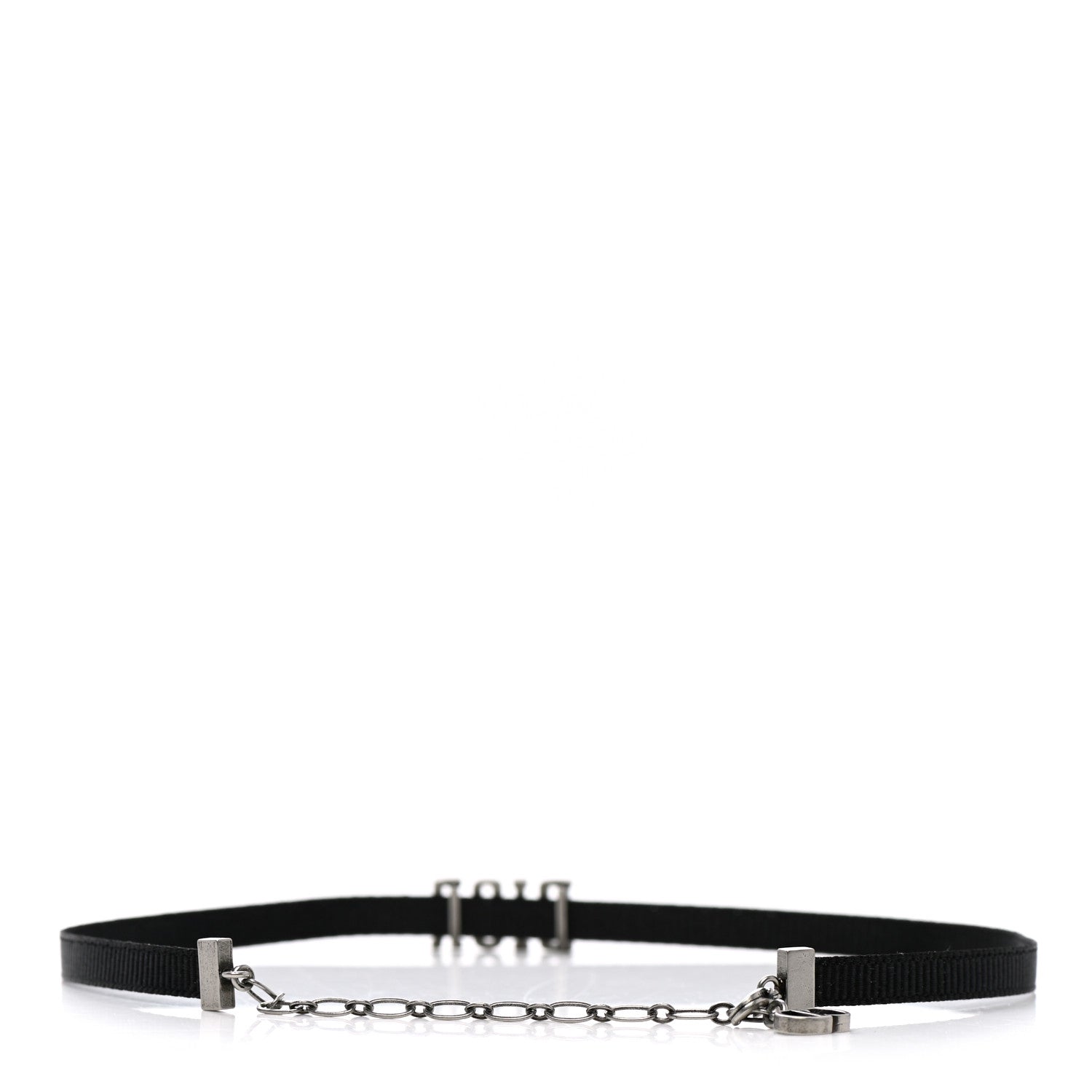 Christian Dior Grosgrain Ribbon Dior Logo Choker Necklace Black 3 of 4