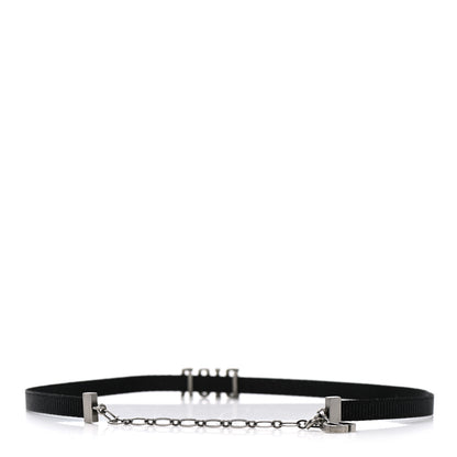 Christian Dior Grosgrain Ribbon Dior Logo Choker Necklace Black 3 of 4