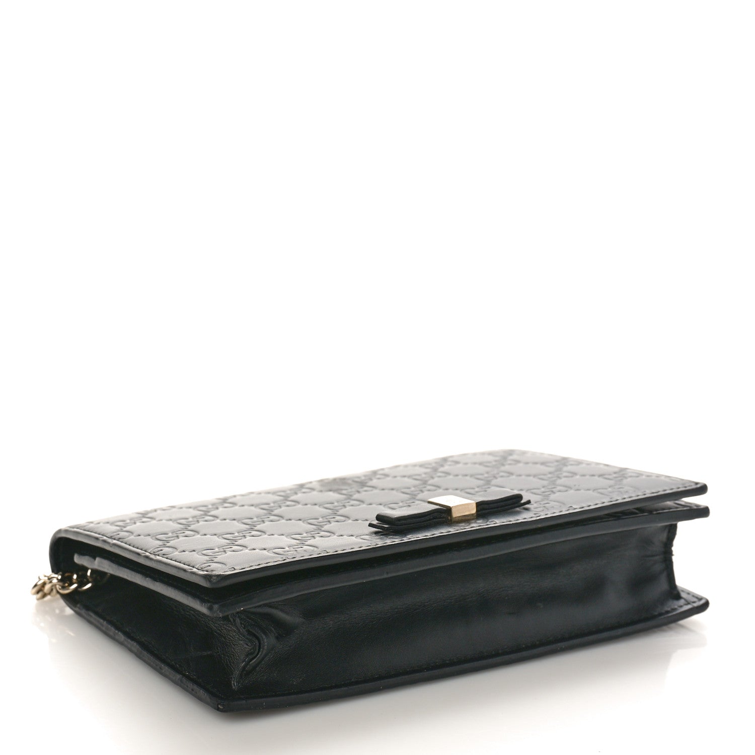 Gucci Guccissima Signature Bowy Chain Wallet Black 4 of 11