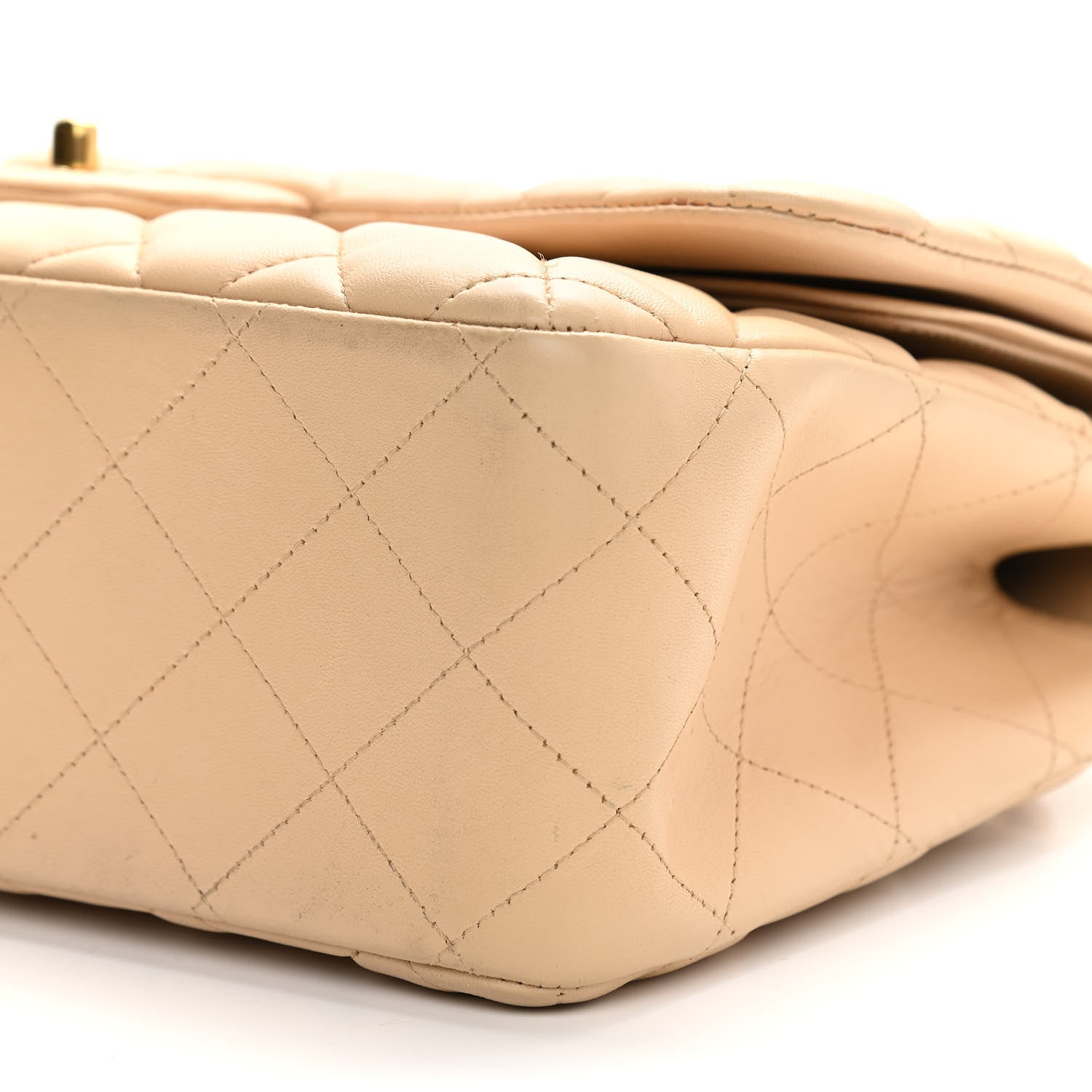 Chanel Lambskin Quilted Jumbo Double Flap Beige 5 of 10