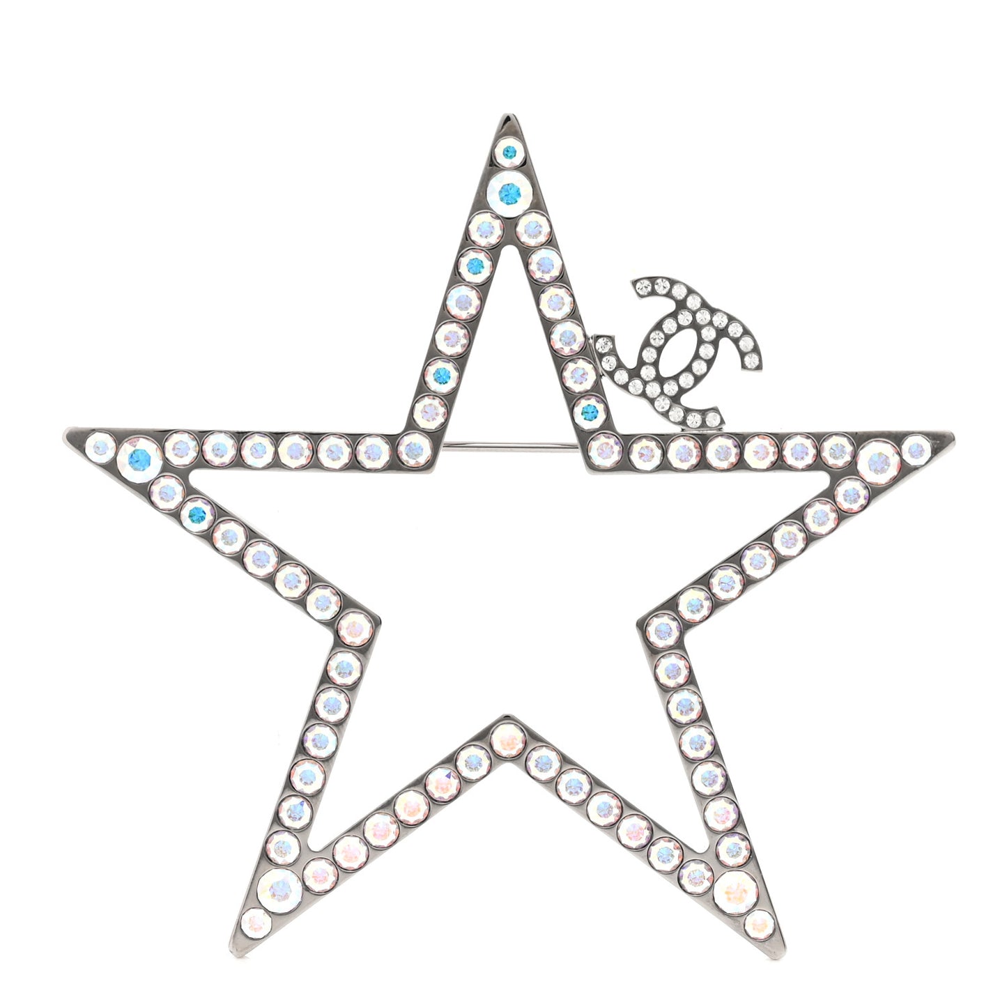 Ruthenium Crystal Star CC Brooch