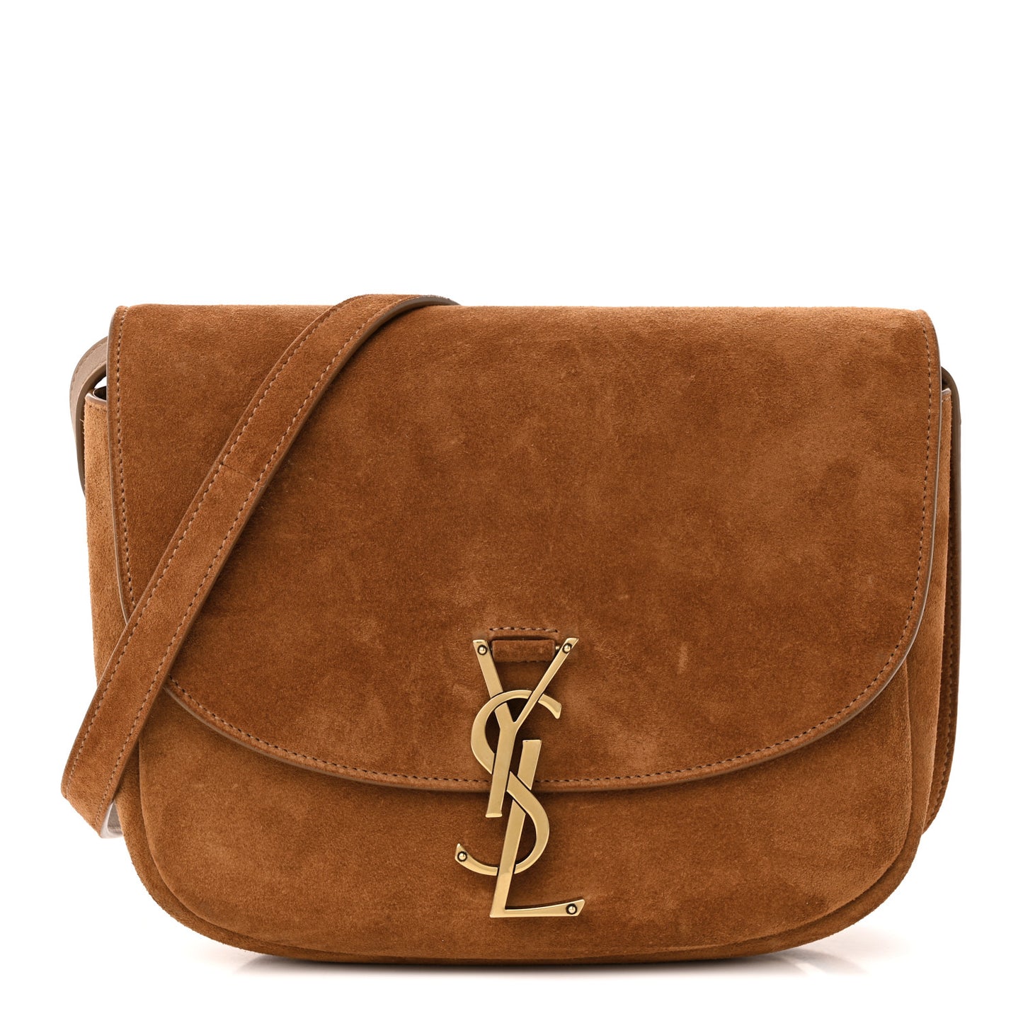 Suede Calfskin Monogram Medium Kaia Satchel Light Cinnamon