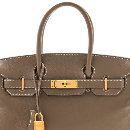 Hermes Chevre Mysore Horseshoe Birkin 30 Etoupe Black 8 of 11