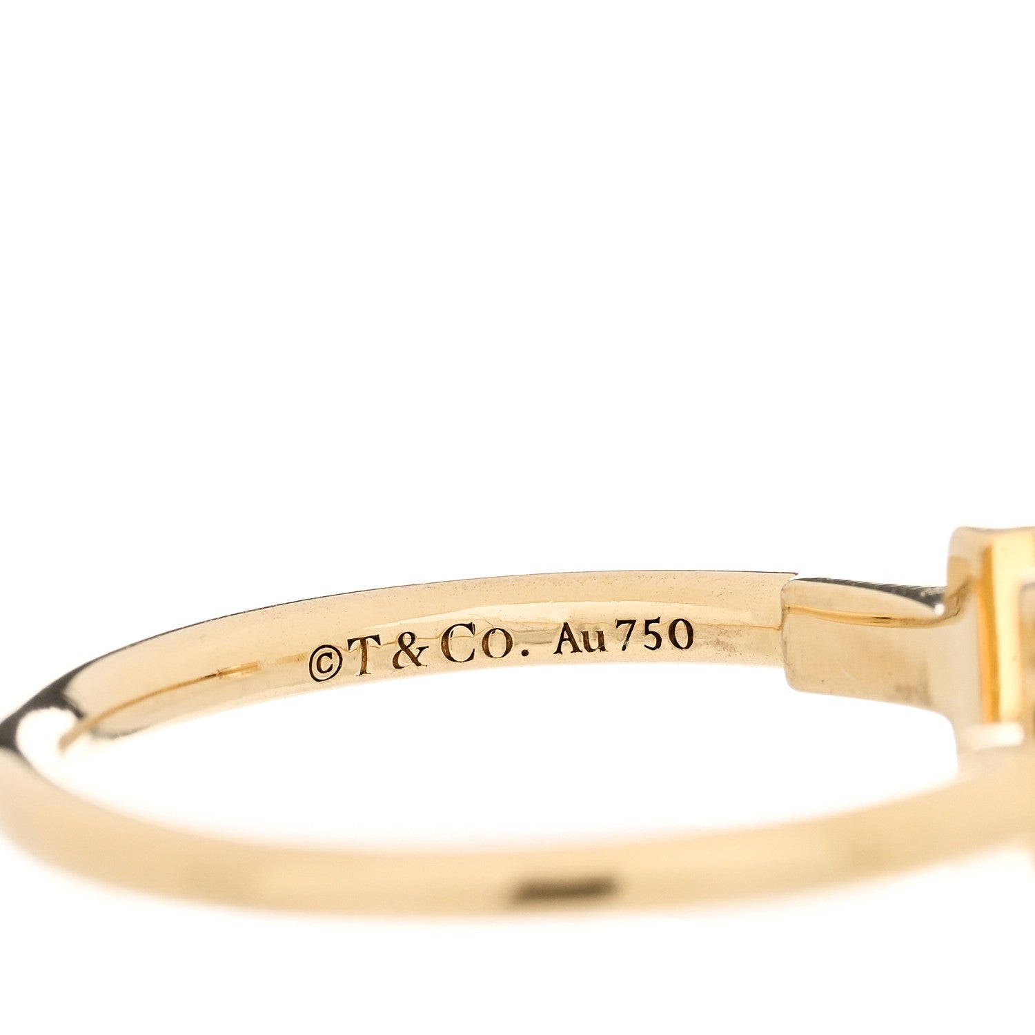 Tiffany 18K Yellow Gold T Wire Ring 54 6.75 4 of 5